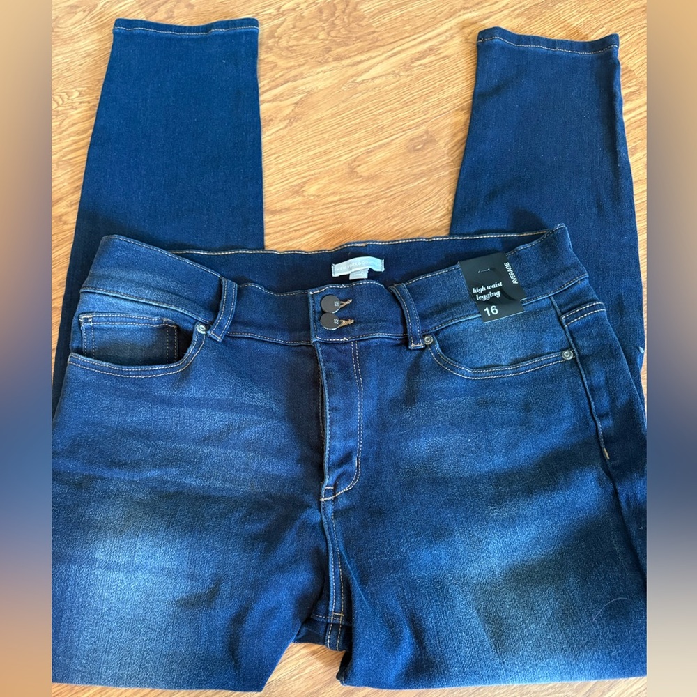 New York and company high rise Jean leggings size 16